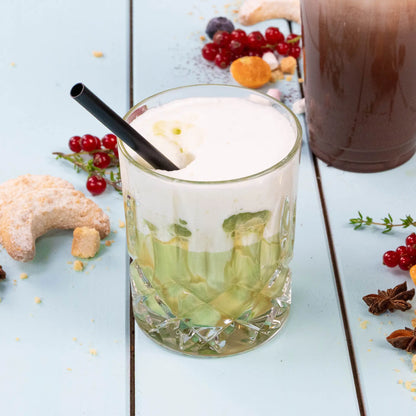 Cocktail Strohhalme 15 cm, Ø 0,7 cm, schwarz, wiederverwendbar