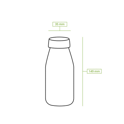 rPET-Flaschen 250 ml, klar, Deckel weiß