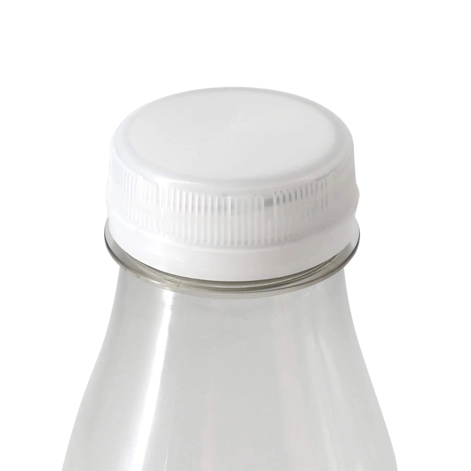 rPET-Flaschen 500 ml, klar, Deckel weiß