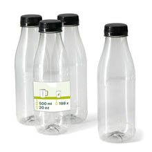 rPET-Flaschen 500 ml, klar, Deckel schwarz