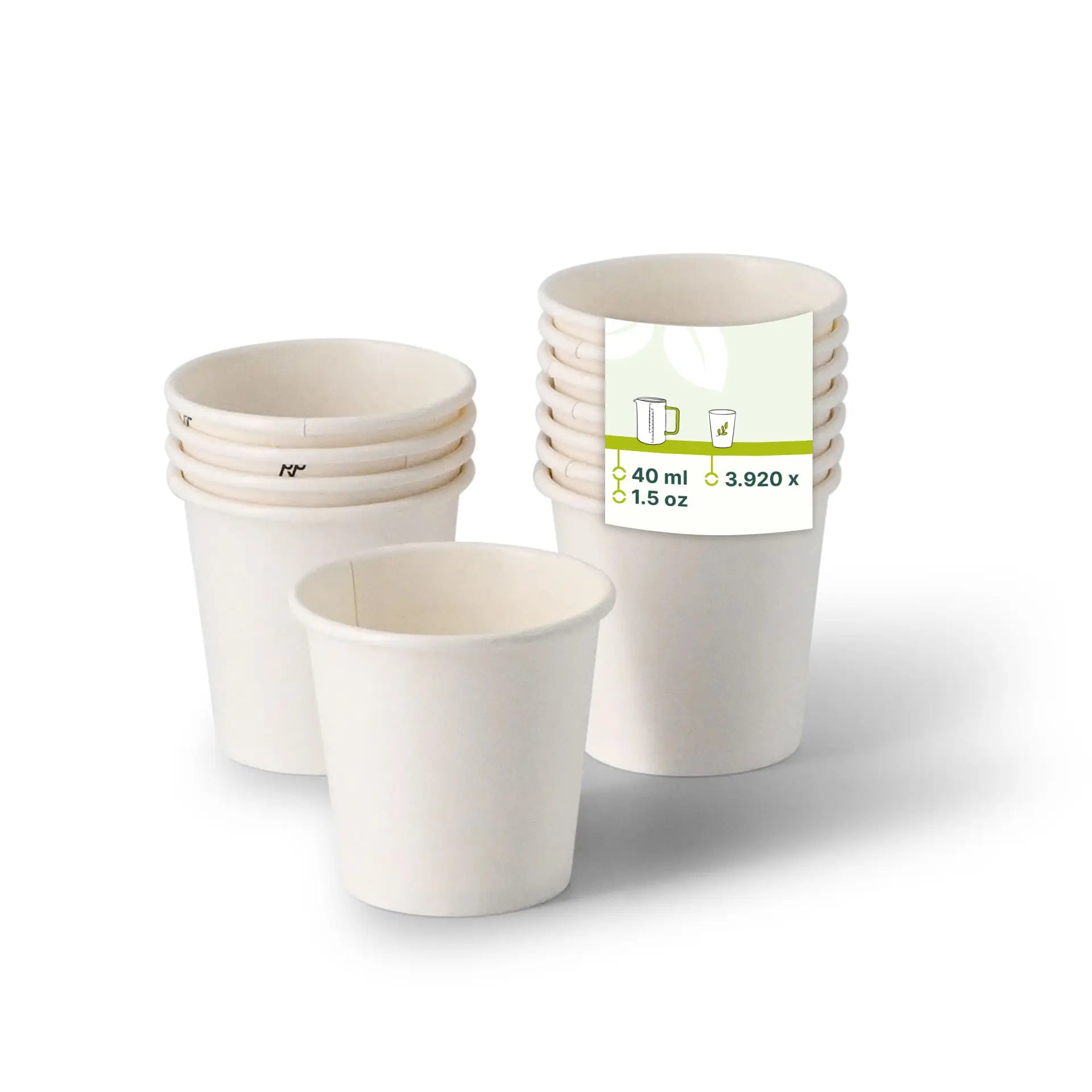 Schnapsbecher aus Papier 40 ml / 1,5 oz, weiß