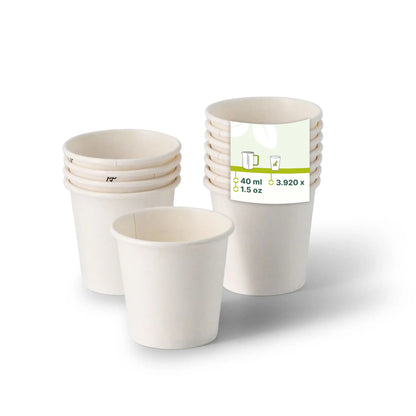 Schnapsbecher aus Papier 40 ml / 1,5 oz, weiß