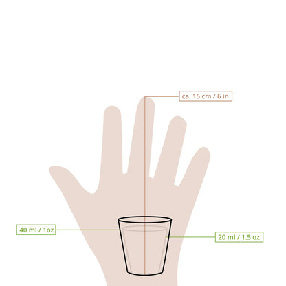 Schnapsbecher aus Papier 40 ml / 1,5 oz, weiß
