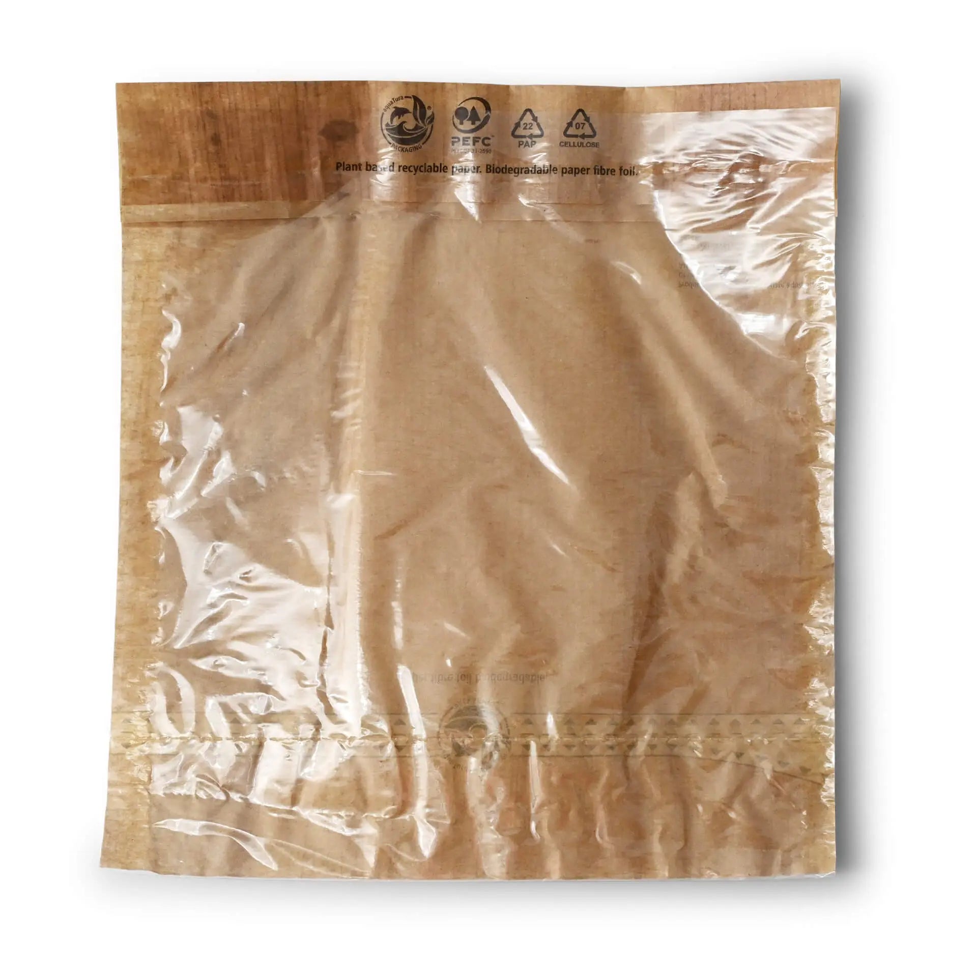 Snack bag paper, bio foil 17.5 x 20 cm, palm leaf print