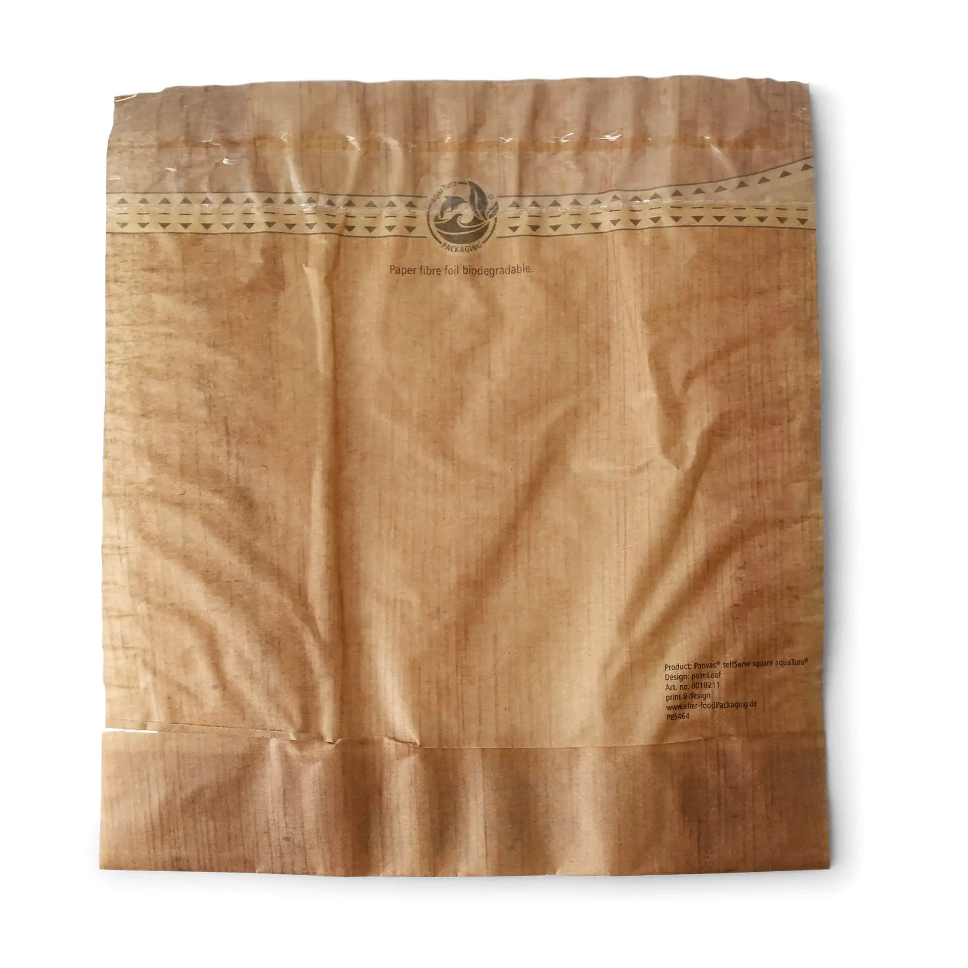 Snack bag paper, bio foil 17.5 x 20 cm, palm leaf print