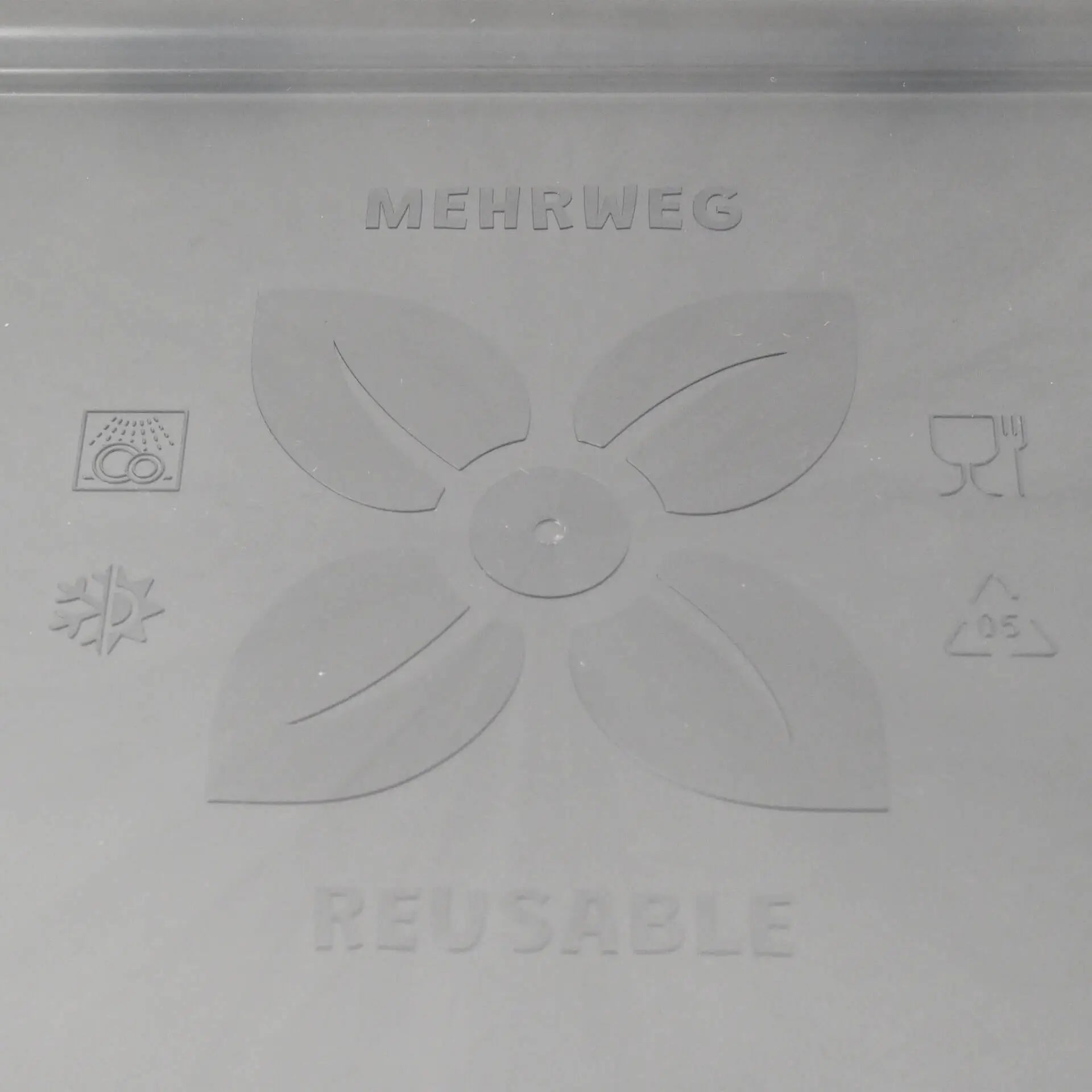 Mehrwegdeckel "merways Box" 24,5 x 20 x 4,5 cm, PP, grau