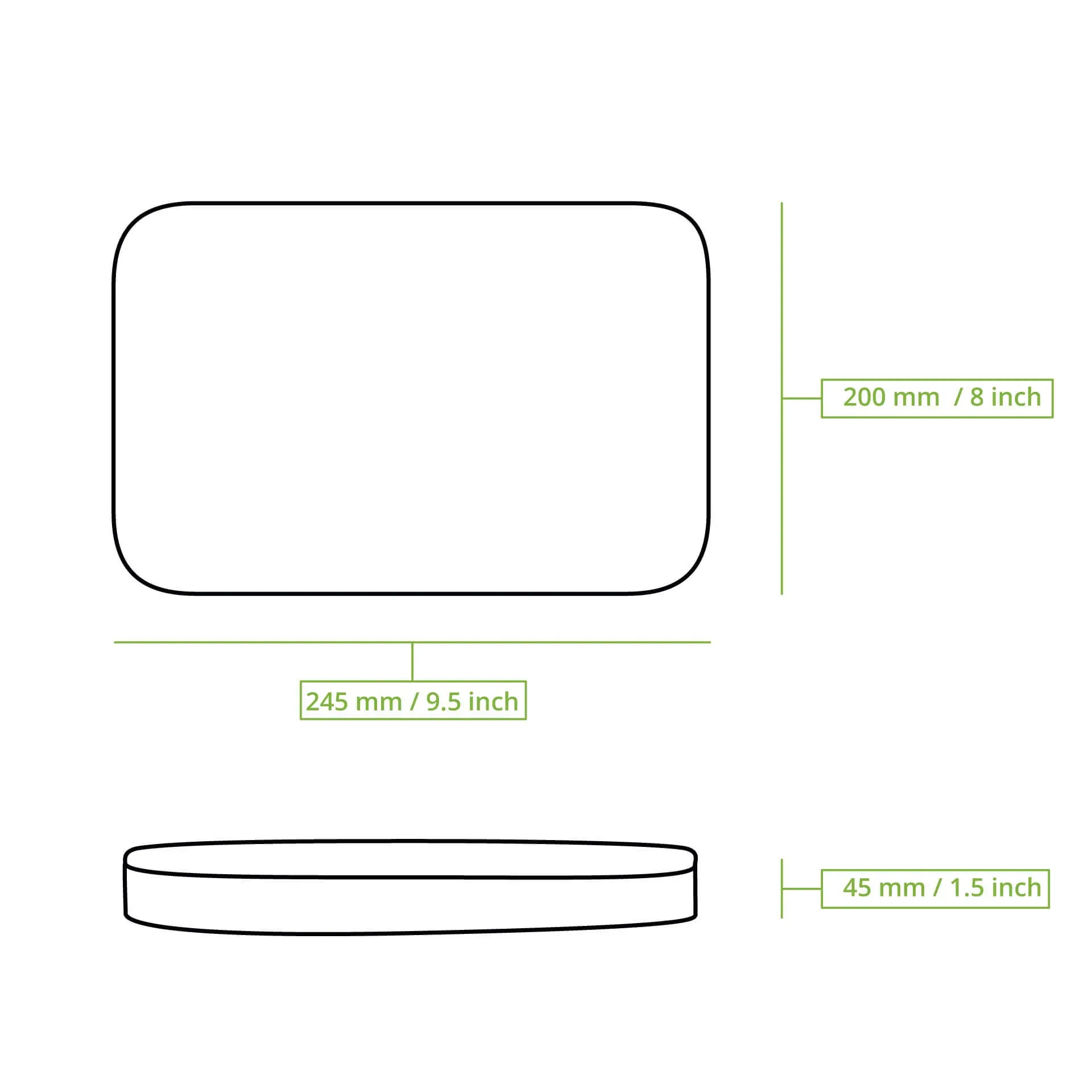 Mehrwegdeckel "merways Box" 24,5 x 20 x 4,5 cm, PP, grau