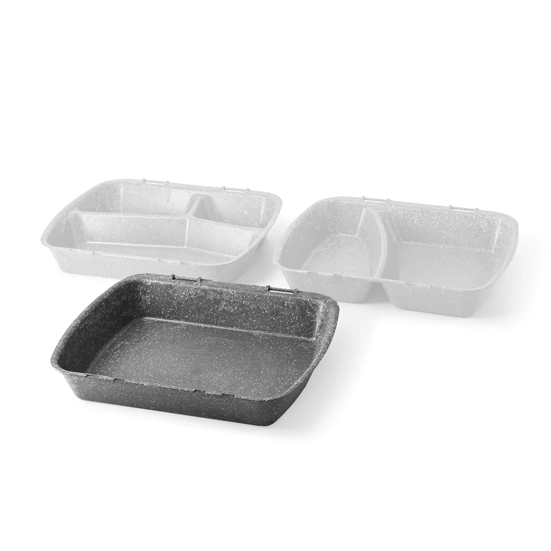 | 2 FOR 1 | Reusable menu-containers merways-Box 24,5 x 20 x 4,5 cm, HP4, pepper / grey