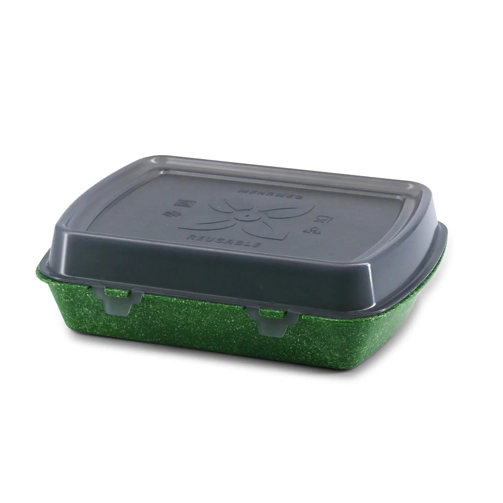| 2 FOR 1 | Reusable menu-containers merways-Box 24,5 x 20 x 4,5 cm, HP4, spinach / dark green