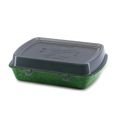 | 2 FOR 1 | Reusable menu-containers merways-Box 24,5 x 20 x 4,5 cm, HP4, spinach / dark green