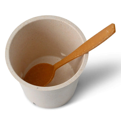 Mehrweg-Becher "merways Cup" 400 ml, Ø 95 mm, Cashew / creme-weiß