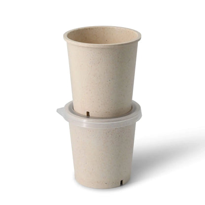 Mehrweg-Becher "merways Cup" 400 ml, Ø 95 mm, Cashew / creme-weiß