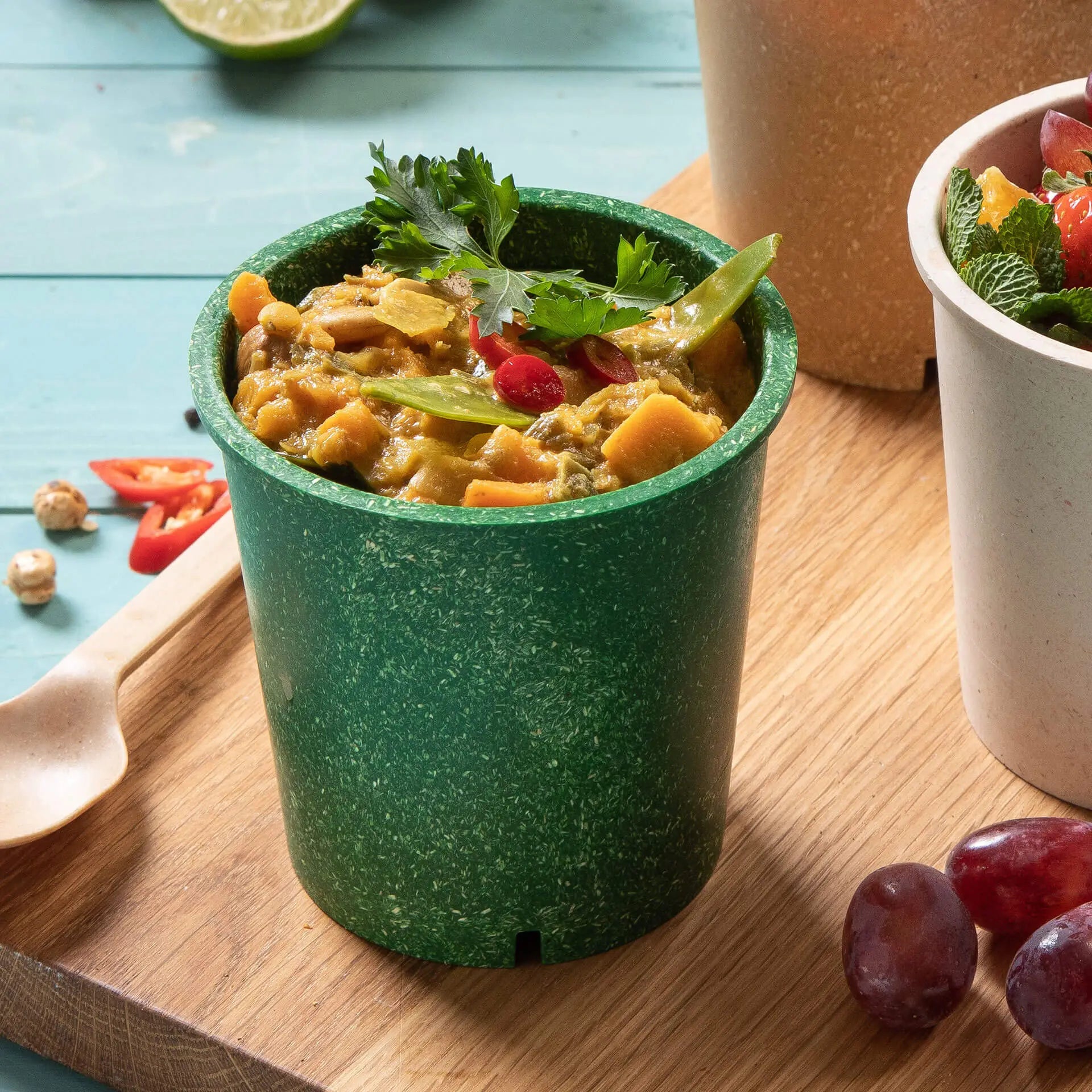 | 2 FOR 1 | Reusable cups "merways Cup" 400 ml, Ø 95 mm, spinach / dark green