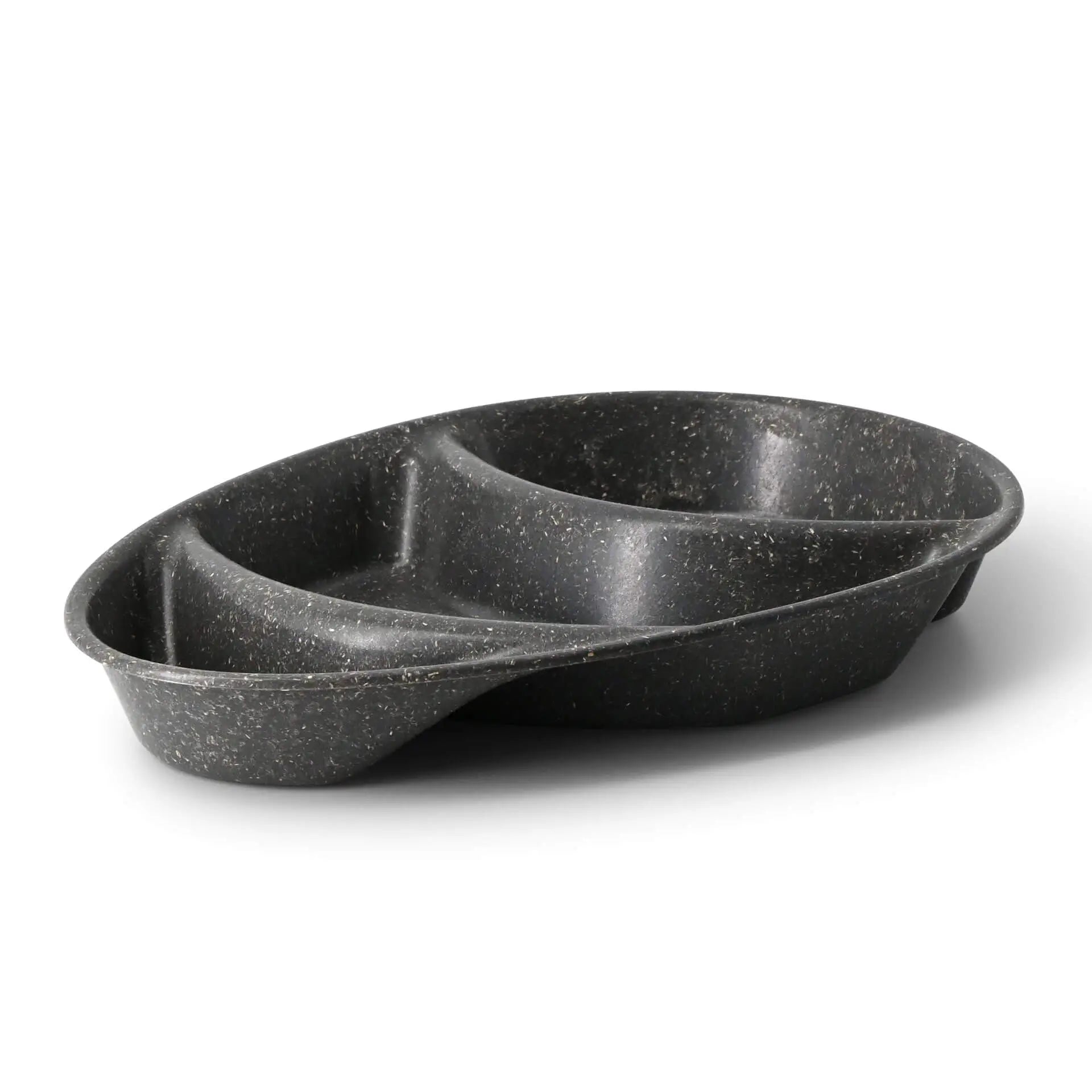 | 2 FOR 1 | Reusable divided plates "merways Plate" 27.5 × 20 × 3.5 cm, 3 compartments, teardrop, pepper / grey