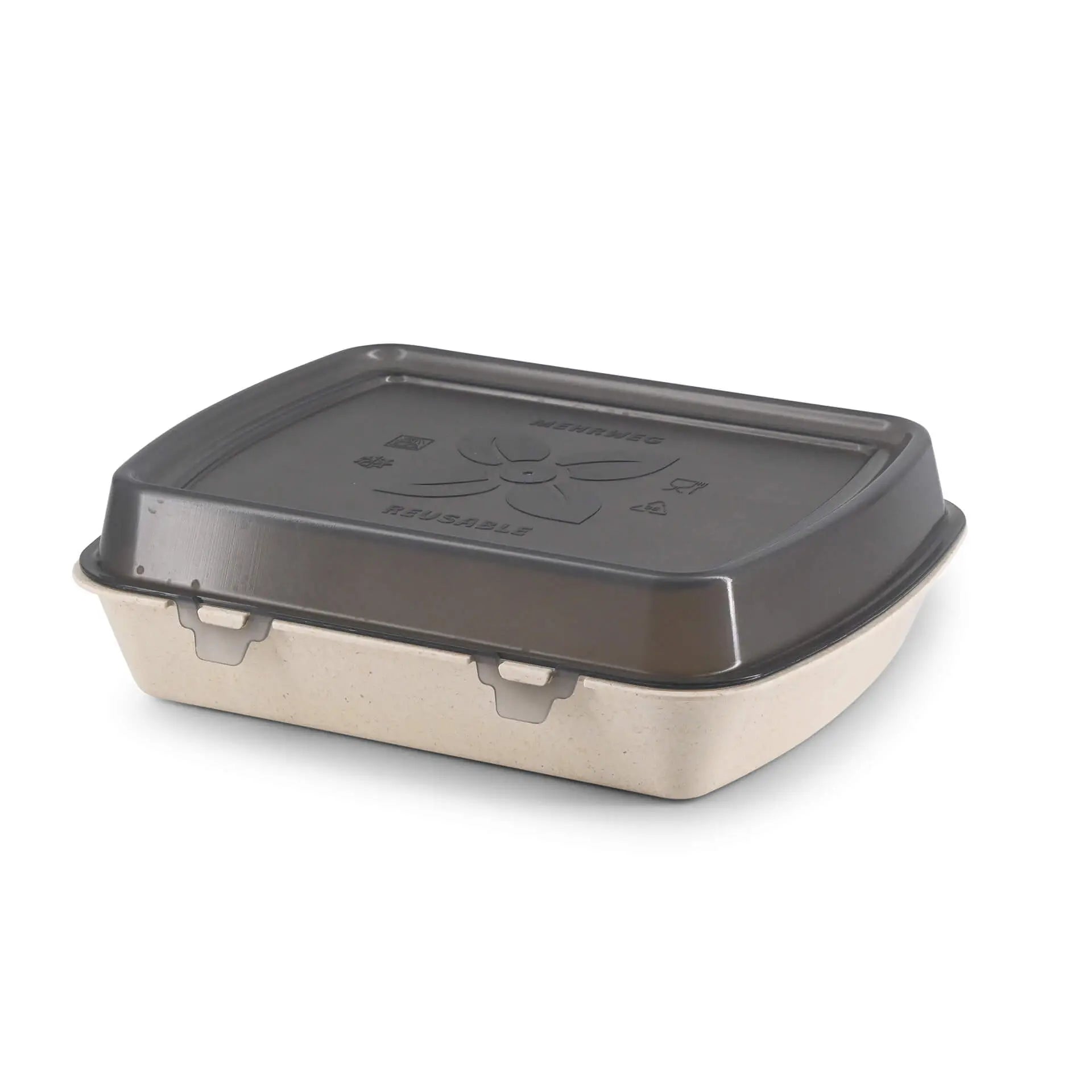 | 2 FOR 1 | Reusable menu-containers merways-Box 24,5 x 20 x 4,5 cm, HP4, cashew / creamy white