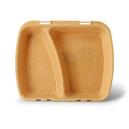 | 2 FOR 1 | Reusable meal containers "merways Box" 24.5 x 20 x 4.5 cm, 2 compartments, HP4/2, caramel / brown