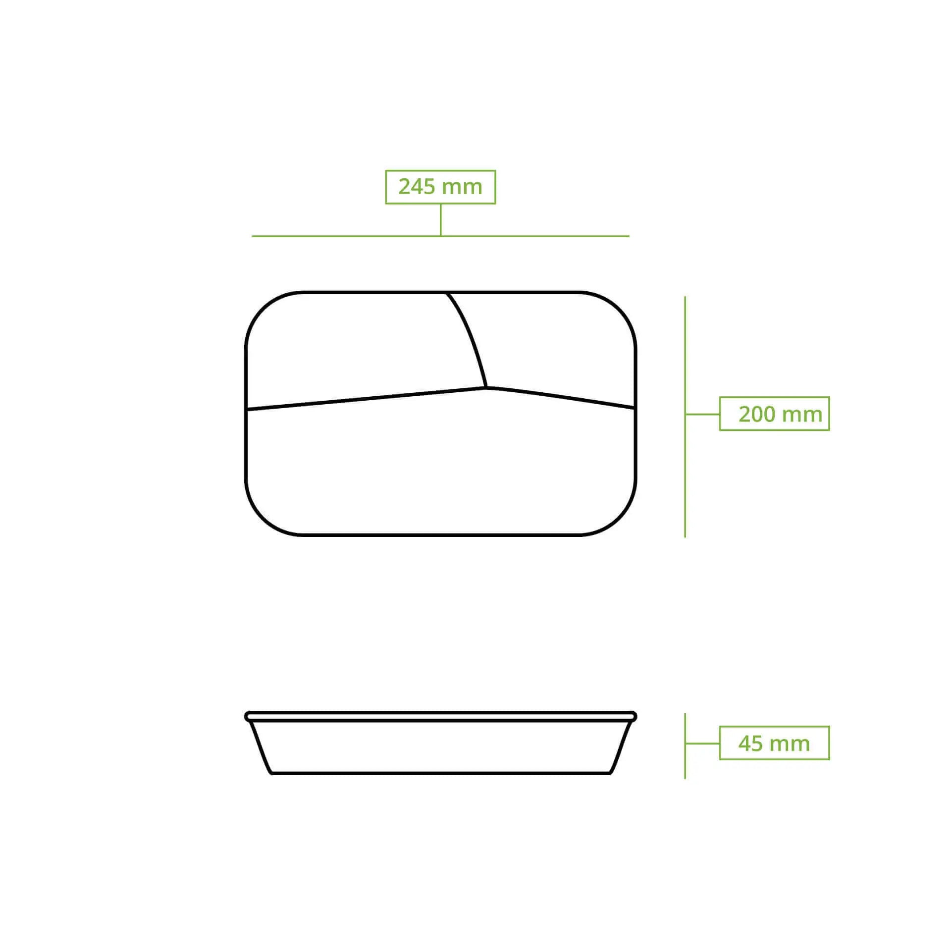| 2 FOR 1 | Reusable meal container "merways Box" 24.5 x 20 x 4.5 cm, 2 compartments, HP4/2, caramel / brown