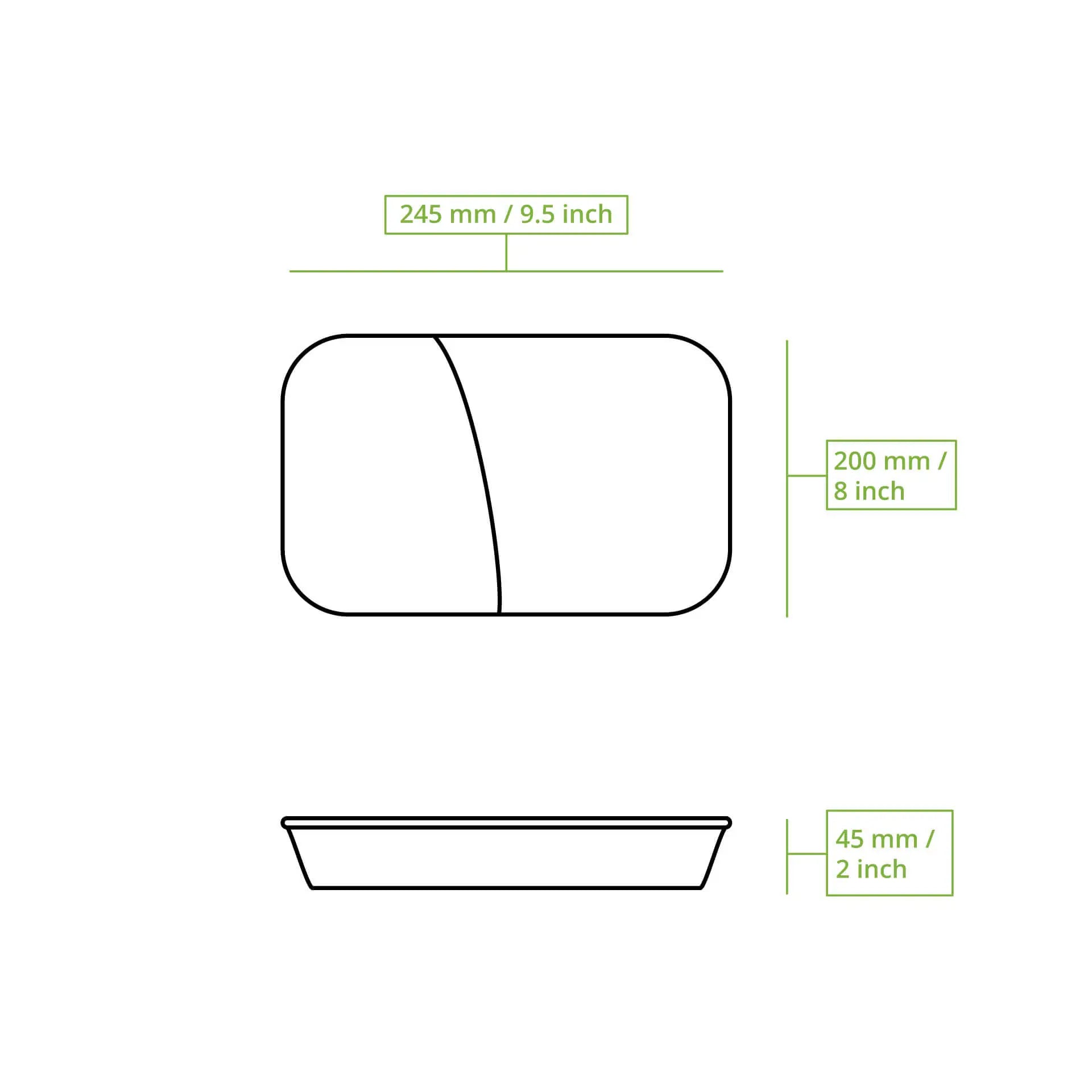 Mehrweg Menübehälter "merways Box" 24,5 x 20 x 4,5 cm, 2 Kammern, HP4/2, Pfeffer / grau