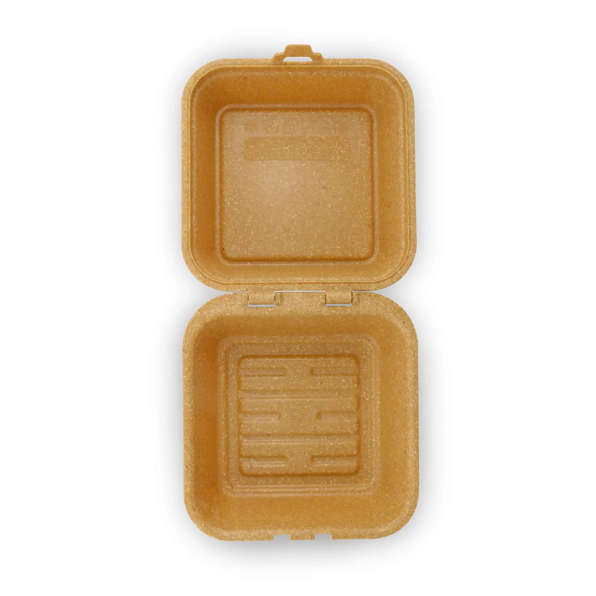 | 2 FOR 1 | Reusable burger boxes "merways Box" 16 x 15 x 8.5 cm, caramel / brown