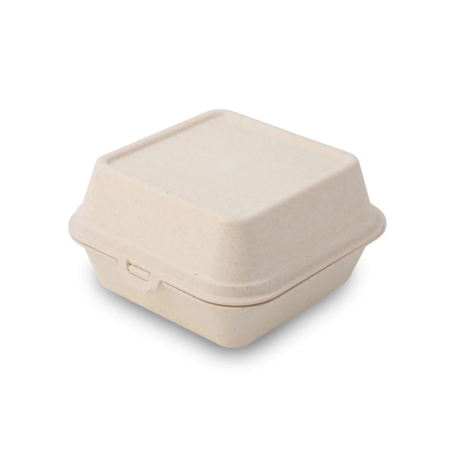Reusable burger boxes "merways Box" 16 x 15 x 8.5 cm, cashew / creamy white