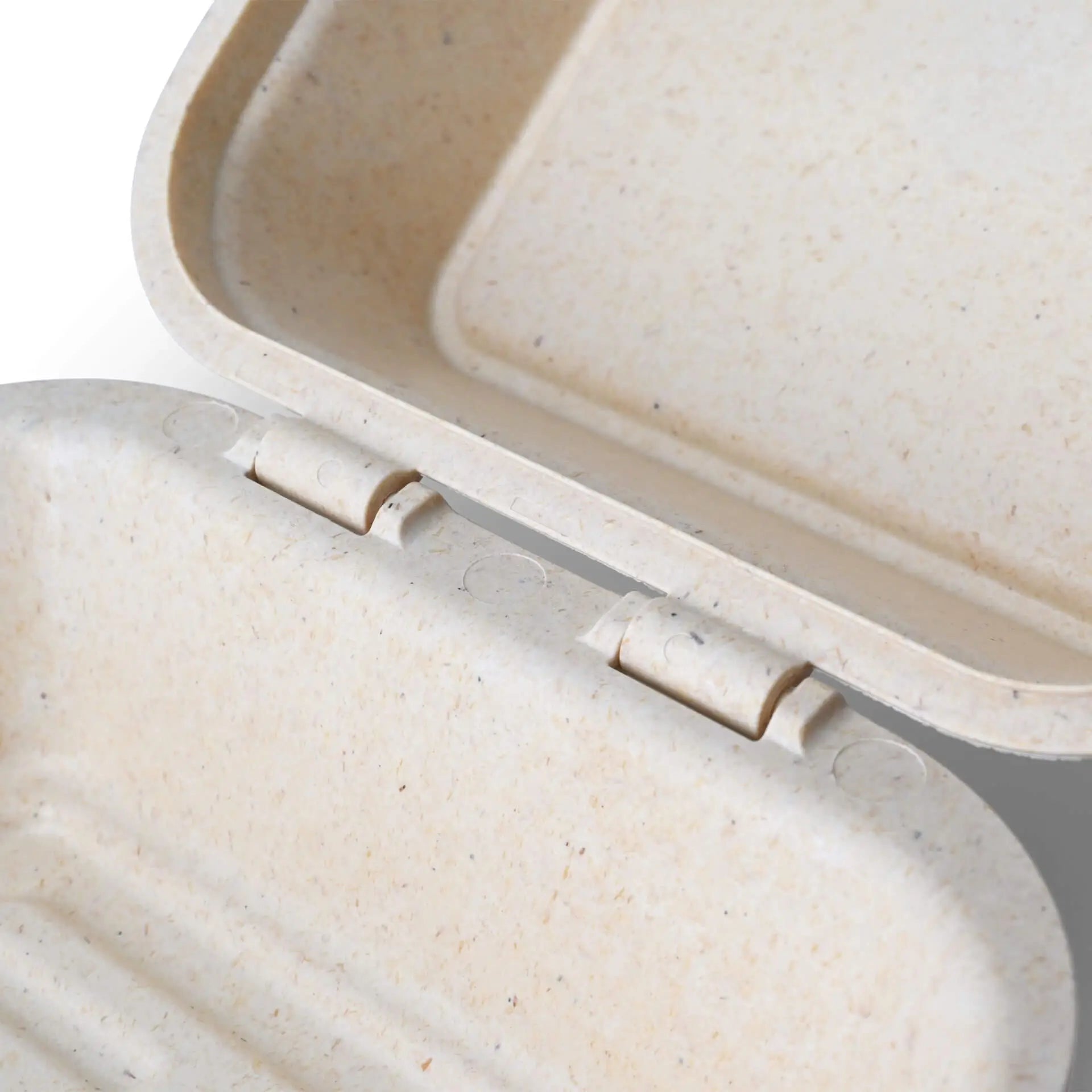 Reusable burger boxes "merways Box" 16 x 15 x 8.5 cm, cashew / creamy white
