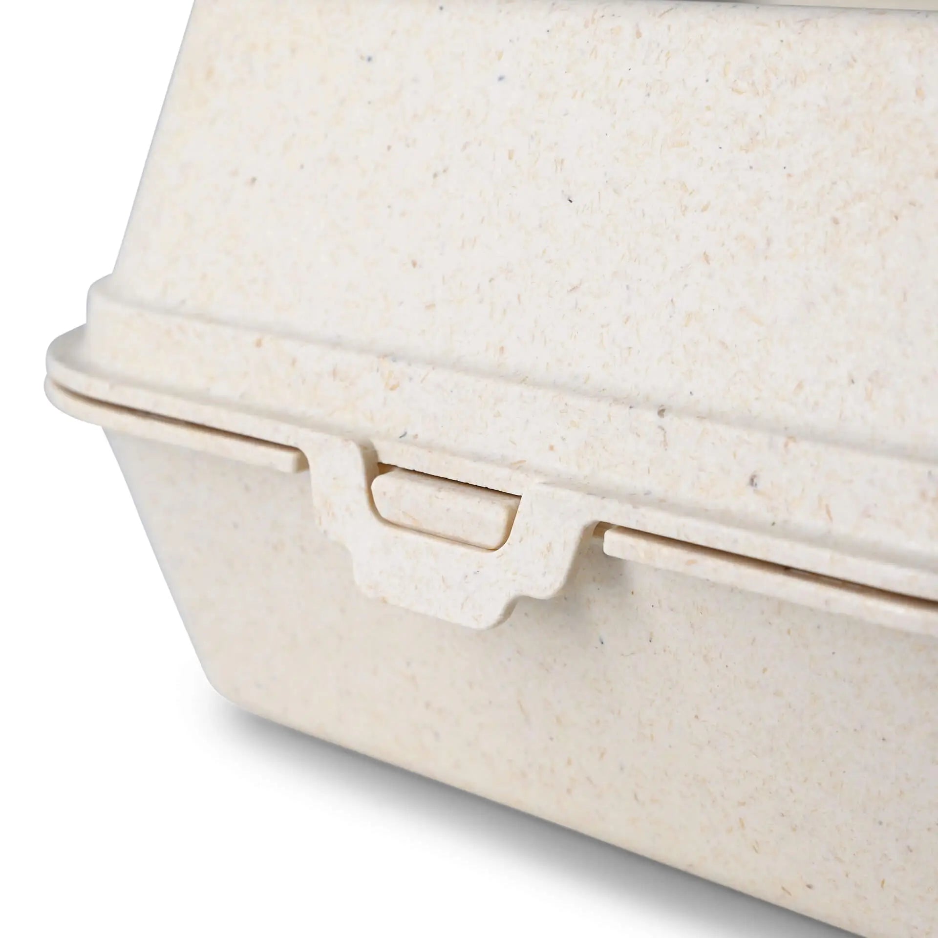 Reusable burger boxes "merways Box" 16 x 15 x 8.5 cm, cashew / creamy white