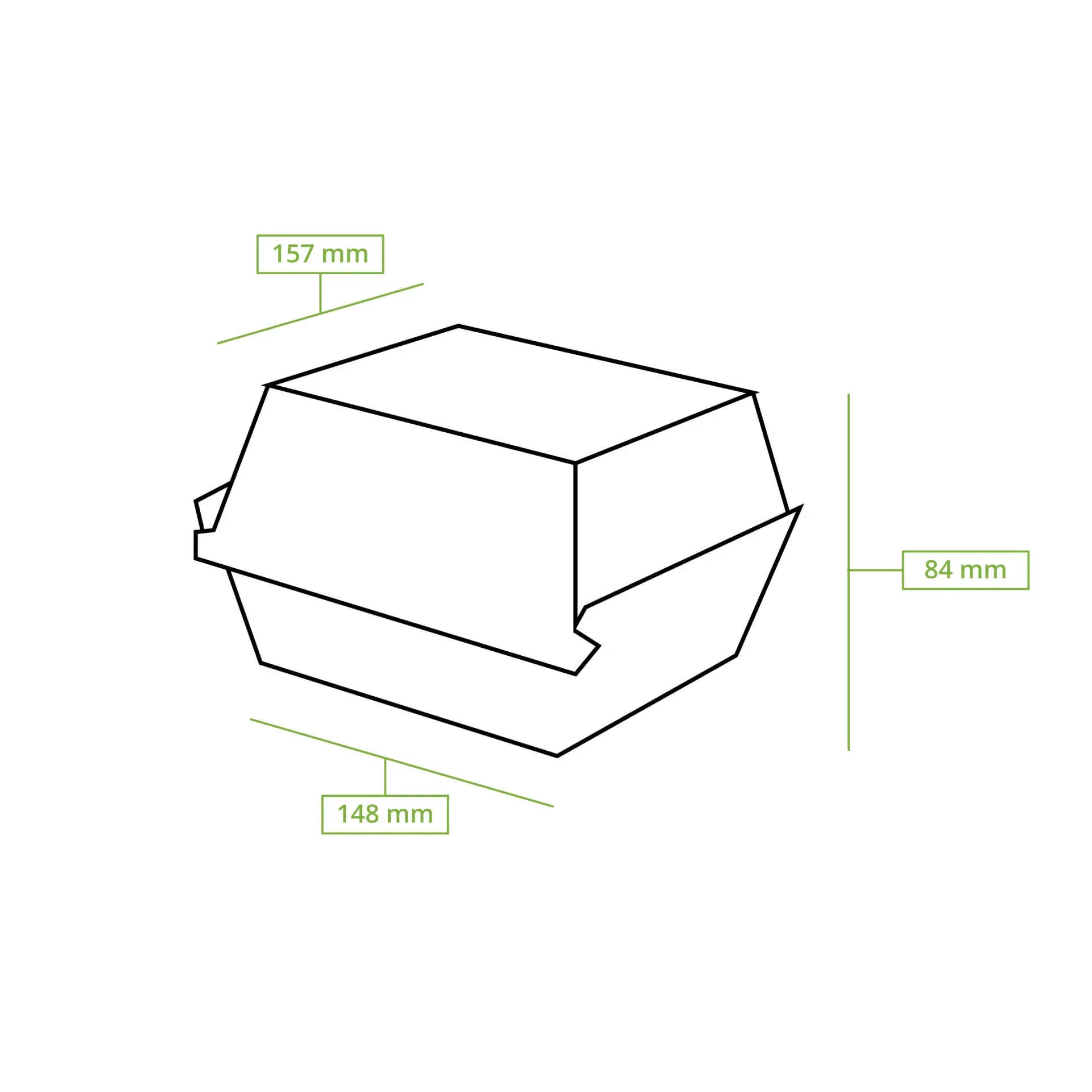 Reusable burger boxes "merways Box" 16 x 15 x 8.5 cm, cashew / creamy white