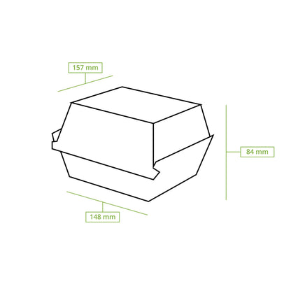 Reusable burger boxes "merways Box" 16 x 15 x 8.5 cm, cashew / creamy white