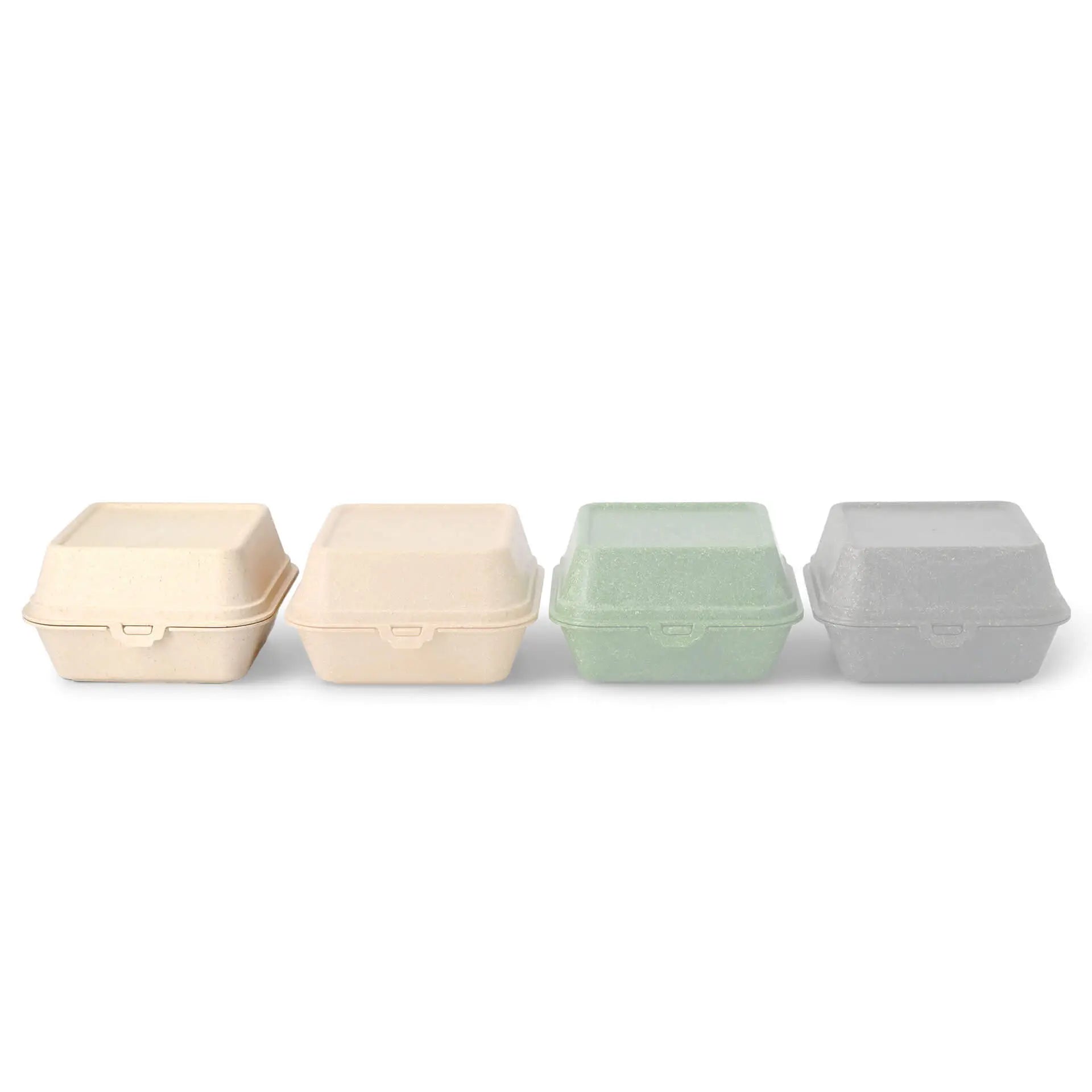 Reusable burger boxes "merways Box" 16 x 15 x 8.5 cm, cashew / creamy white