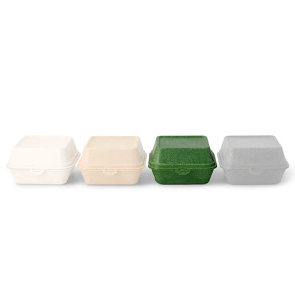 | 2 FOR 1 | Reusable burger boxes "merways Box" 16 x 15 x 8.5 cm, spinach / dark green