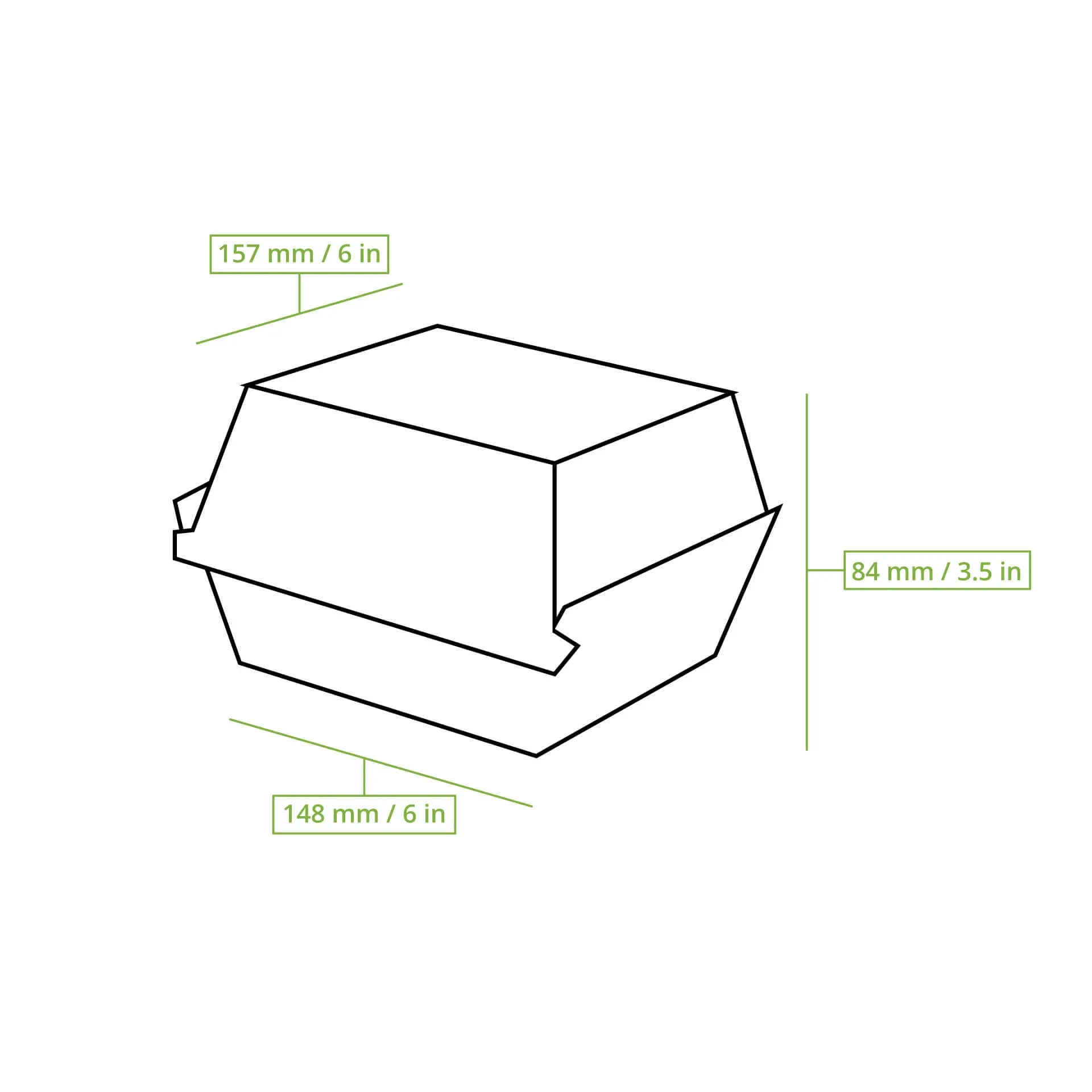 Mehrweg Burgerboxen "merways Box" 16 x 15 x 8,5 cm, Pfeffer / grau