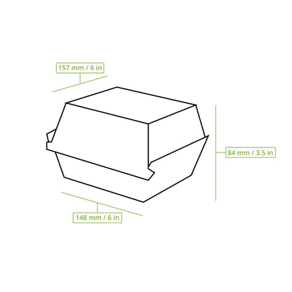 Mehrweg Burgerboxen "merways Box" 16 x 15 x 8,5 cm, Pfeffer / grau