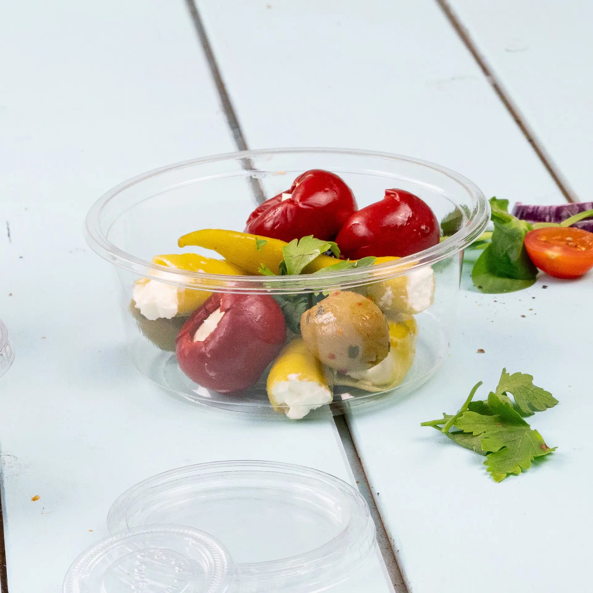 rPET deli pots 325 ml, Ø 123 mm, round