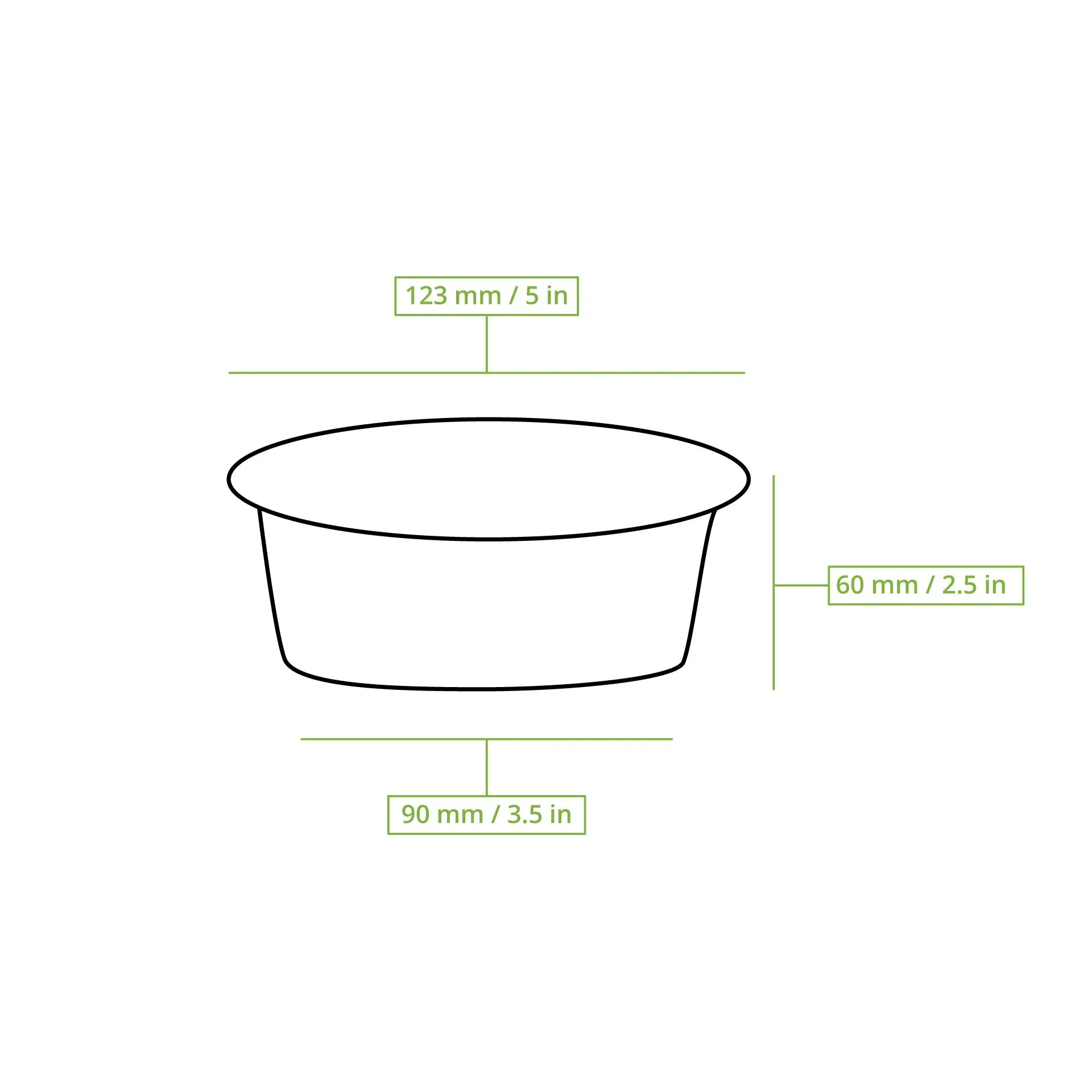 rPET deli pots 325 ml, Ø 123 mm, round