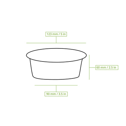 rPET deli pots 325 ml, Ø 123 mm, round