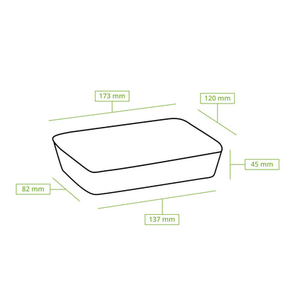 Sugarcane-bowls 17 x 12 x 5 cm 500 ml, rectangular