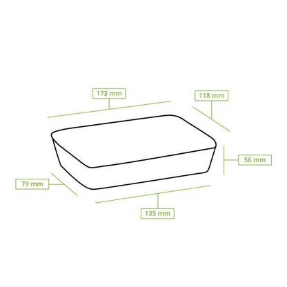 Sugarcane-bowls  17 x 12 x 6 cm, 650 ml, rectangular