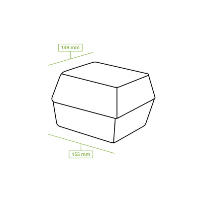 Sugarcane burger box 15 x 15 x 8 cm, square