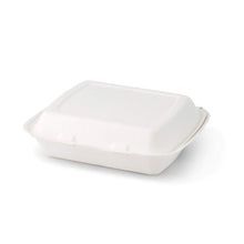 Menüboxen aus Zuckerrohr 25 x 20 x 7,5 cm, 3 Kammern, HP4/3, rechteckig