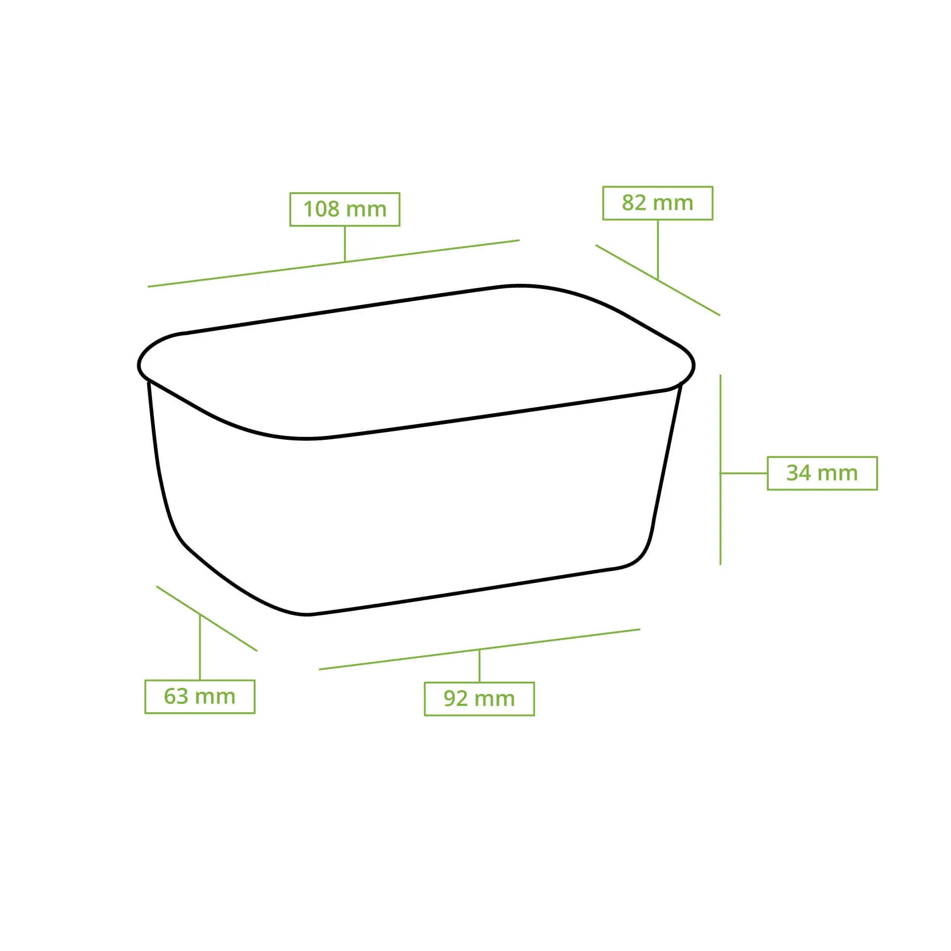 Food containers 150 ml, 11 x 8 x 3.5 cm, kraft, rectangular