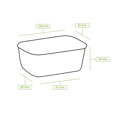 Food containers 150 ml, 11 x 8 x 3.5 cm, kraft, rectangular