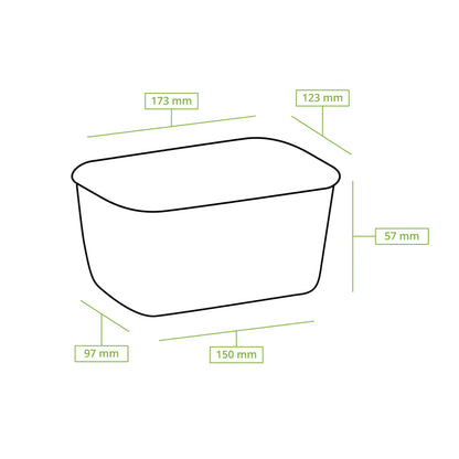 Kartonschale / Salatschale 750 ml, 17,5 x 12,5 x 5,5 cm, braun, rechteckig