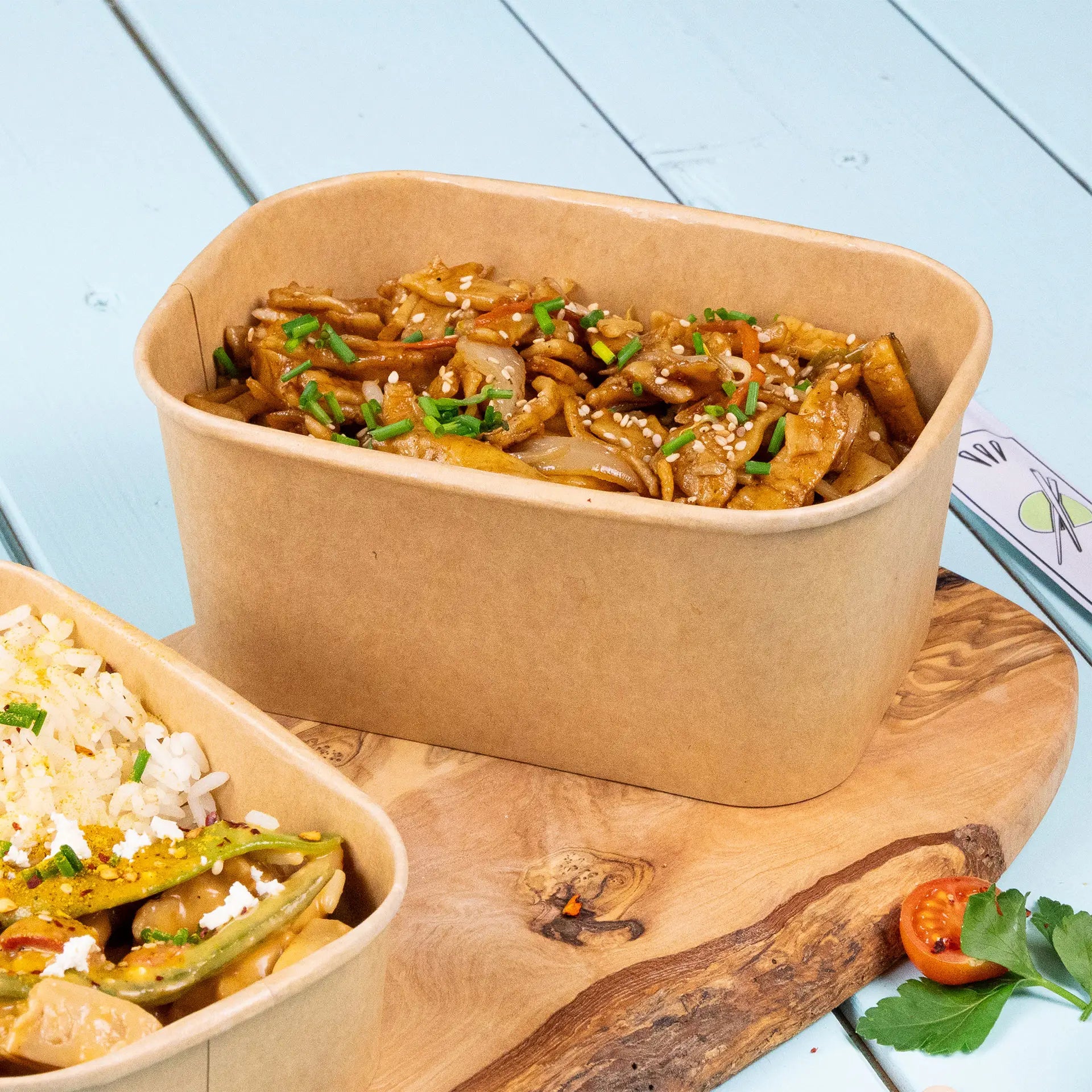 Food Containers 1000 ml, 17,5 x 12,5 x 7,5 cm, kraft, rectangular
