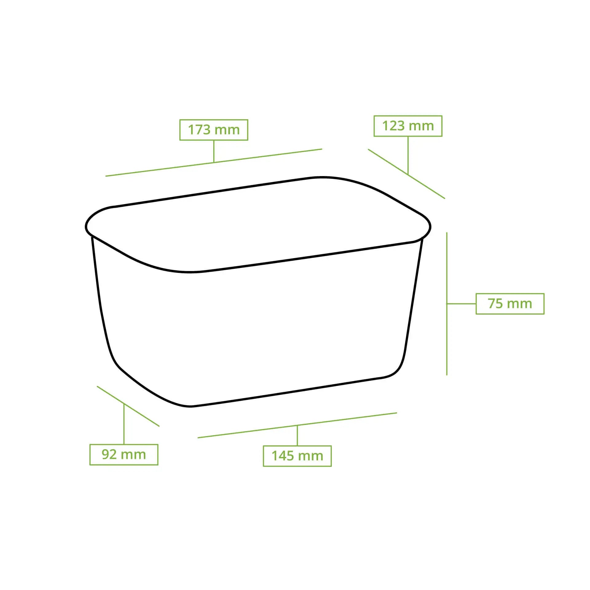 Food Containers 1000 ml, 17,5 x 12,5 x 7,5 cm, kraft, rectangular