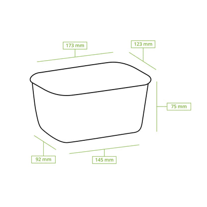 Food Containers 1000 ml, 17,5 x 12,5 x 7,5 cm, kraft, rectangular