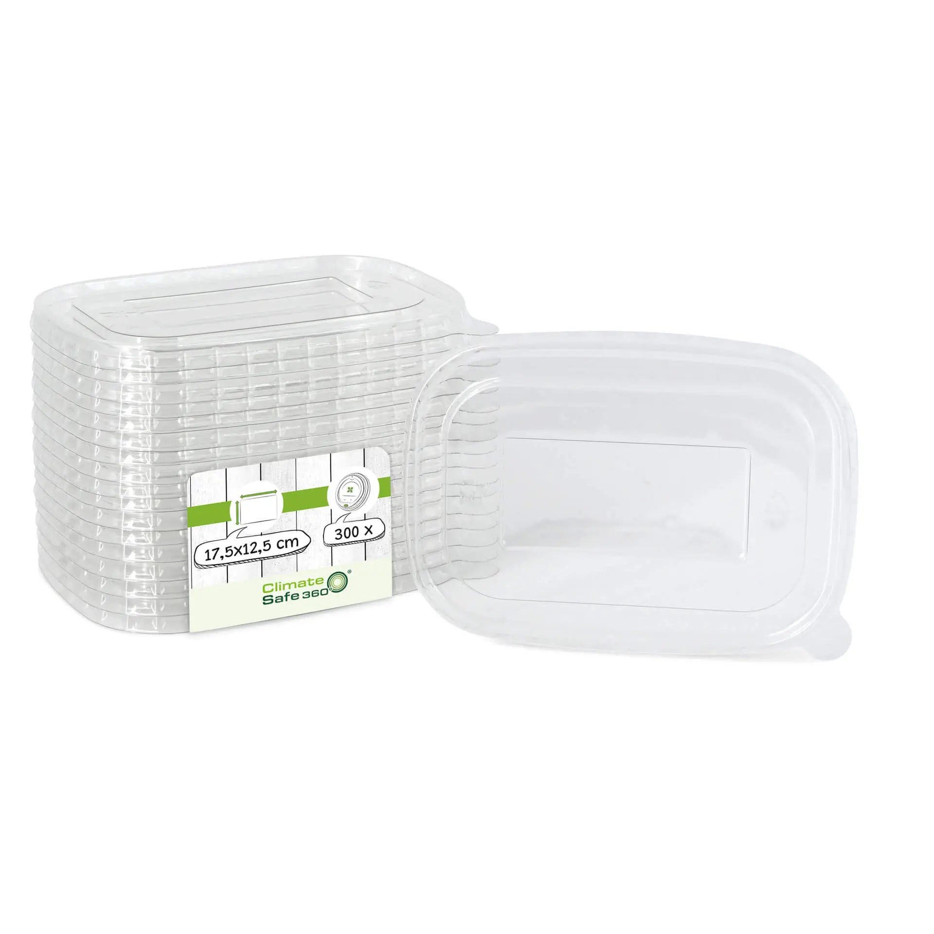 rPET lids 17,5 x 12,5 cm, clear, rectangular
