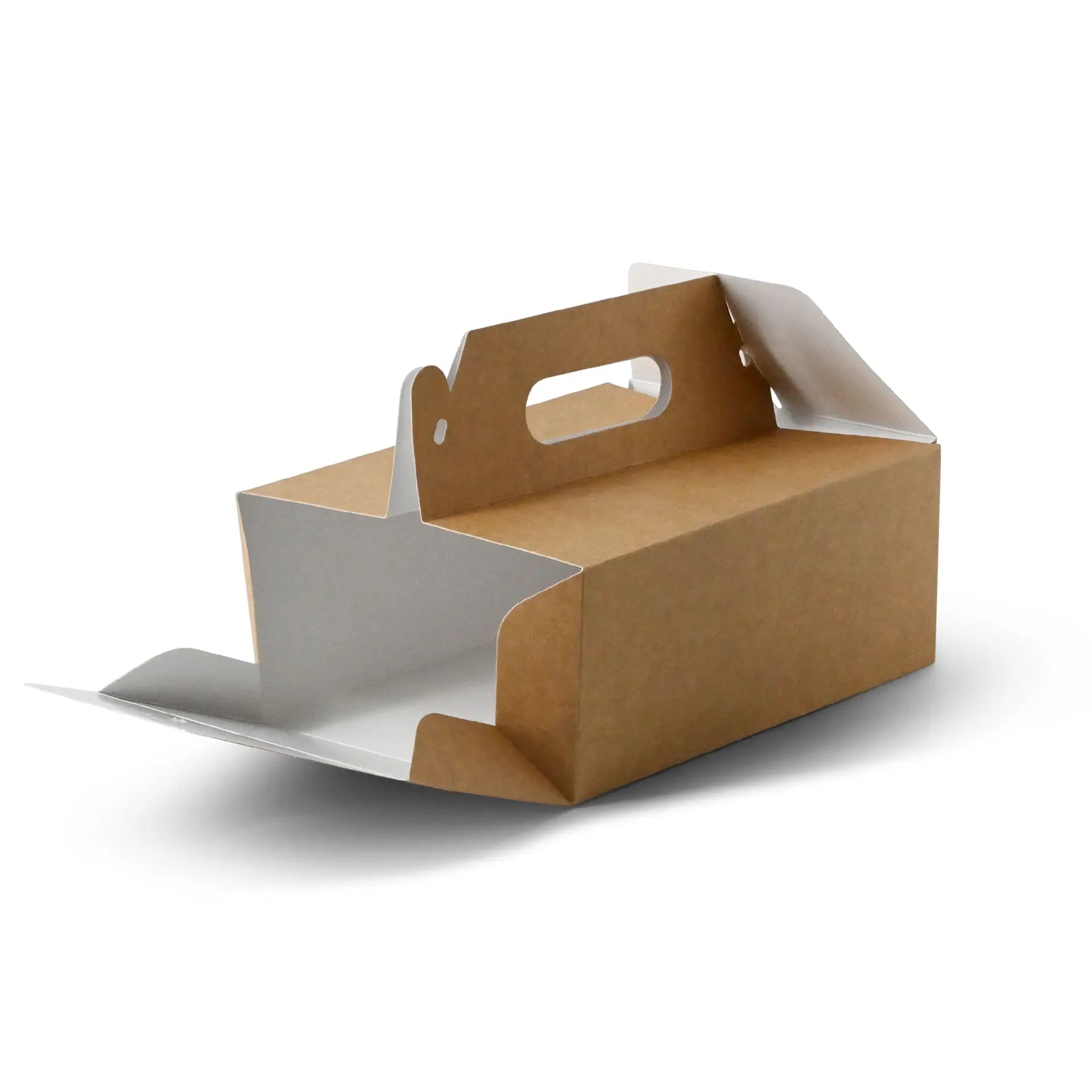 Pastry boxes with handle, cardboard M, 21 x 17 x 9 cm, foldable