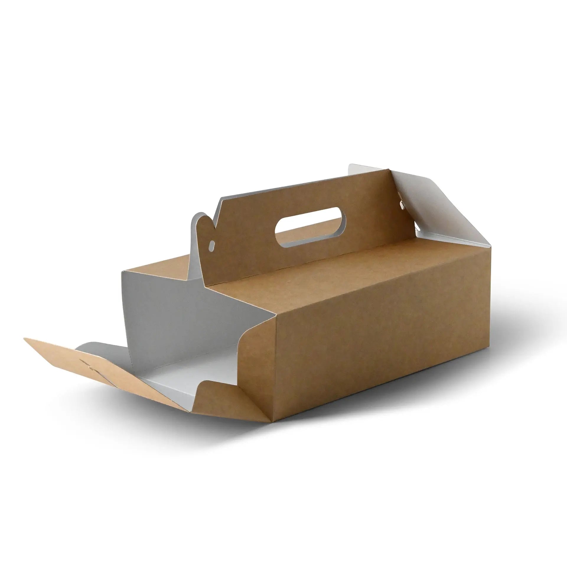 Pastry boxes with handle, cardboard L, 26 x 17 x 9 cm, foldable