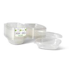 PLA deli bowls 375 ml, folding lid, rectangular