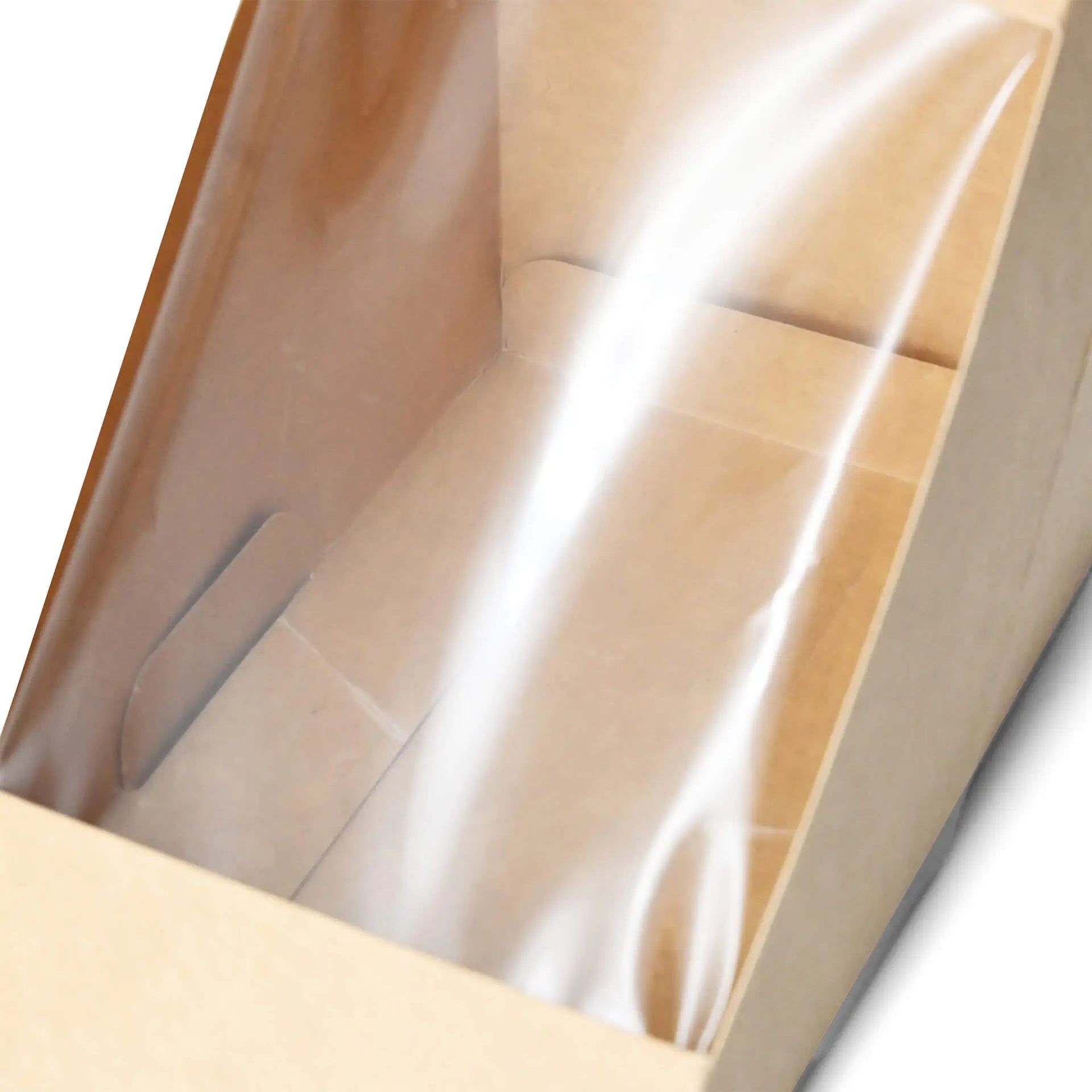 Cardboard Sandwich Wedges, PLA-window, brown